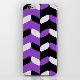 Vintage Diagonal Rectangles Black White Purple iPhone Skin