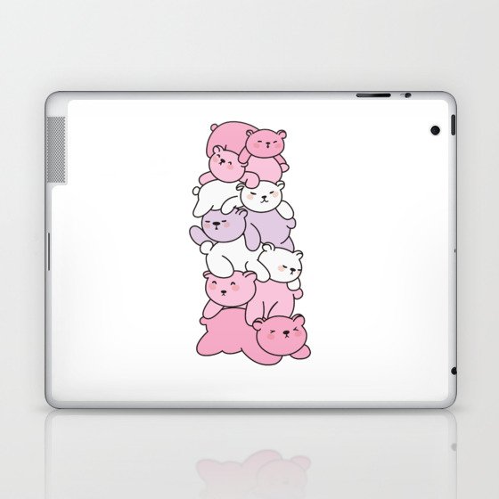 Pomosexual Flag Pride Lgbtq Cute Bear Pile Laptop & iPad Skin