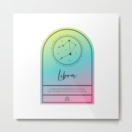 Libra Zodiac | Gradient Arch Metal Print