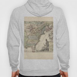 Vintage Map Print - French Map of the American War of Independence (1777) Hoody