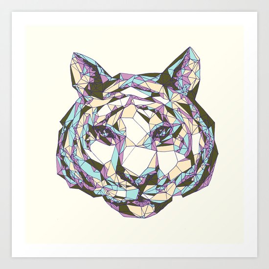 Crystal Tiger Art Print