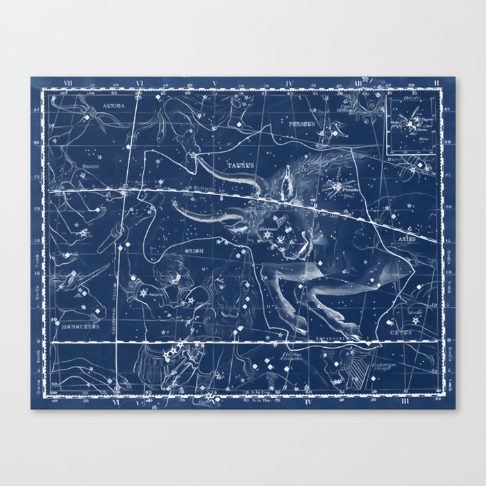 Taurus sky star map Canvas Print
