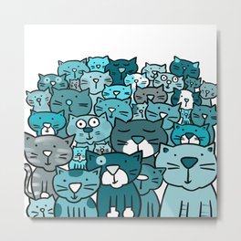Monochrome Cats Metal Print