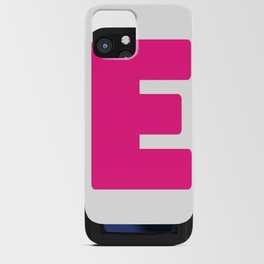 E (Dark Pink & White Letter) iPhone Card Case