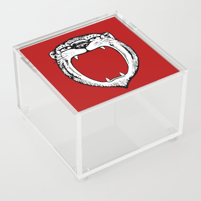 Tiger Head Red Acrylic Box