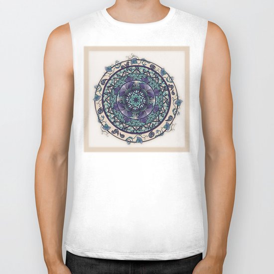 Morning Mist Mandala Biker Tank