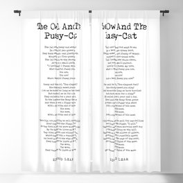 The Owl And The Pussy-Cat - Edward Lear Poem - Literature - Typewriter Print 1 Blackout Curtain