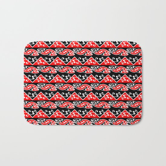 Kowhaiwhai Traditional Maori Koru Pattern Bath Mat
