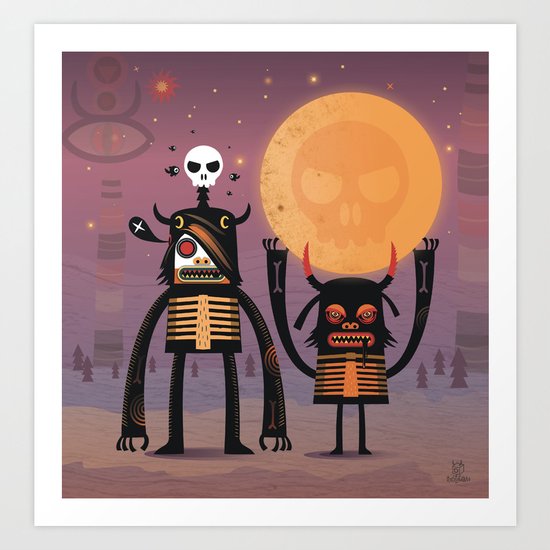 Moon catcher brothers Art Print