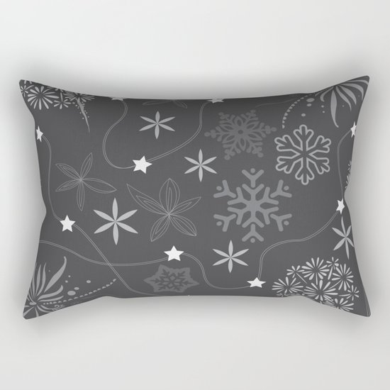 Stars on a string with snowflake and fireworks Rectangular Pillow
