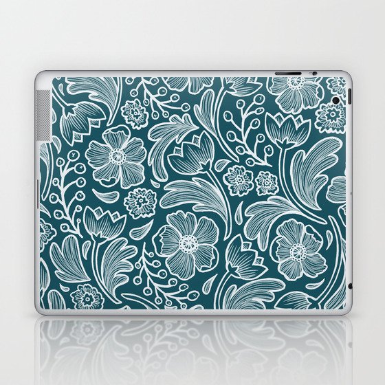 Fall Floral- Teal Laptop & iPad Skin
