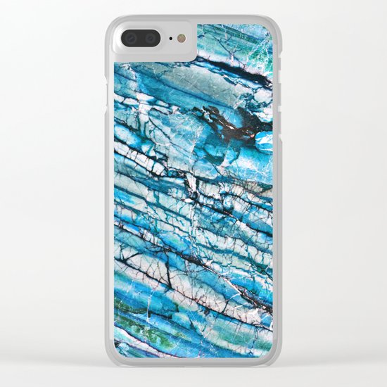 Blue Marble with Black Clear iPhone Case