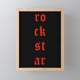 Music Rockstar Red Black Framed Mini Art Print
