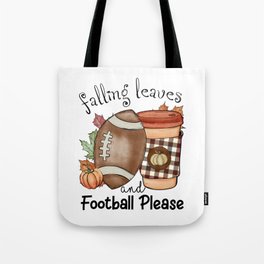 Falling leaves and football fall season Tote Bag