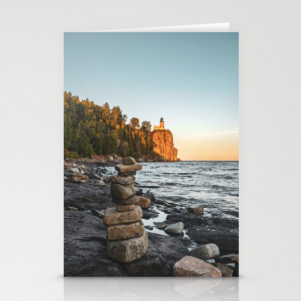 Sunset at Split Rock Lighthouse | Travel Photography | Minnesota Stationery Cards