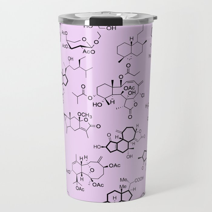 Molecules on Pink Travel Mug