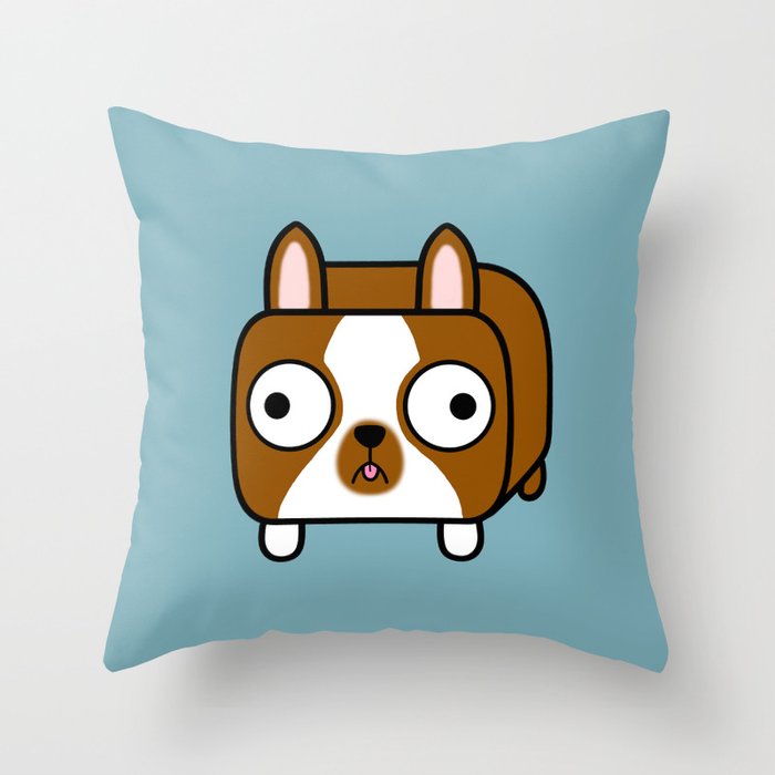 Boston Terrier Loaf - Red Brown Boston Dog Throw Pillow