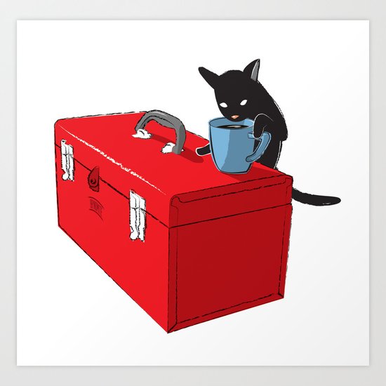 Chat Noir Beverage Tipper Art Print