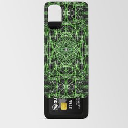 Liquid Light Series 62 ~ Green & Grey Abstract Fractal Pattern Android Card Case
