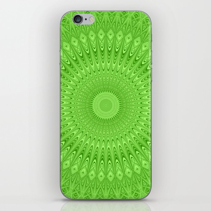 Green mandala iPhone Skin