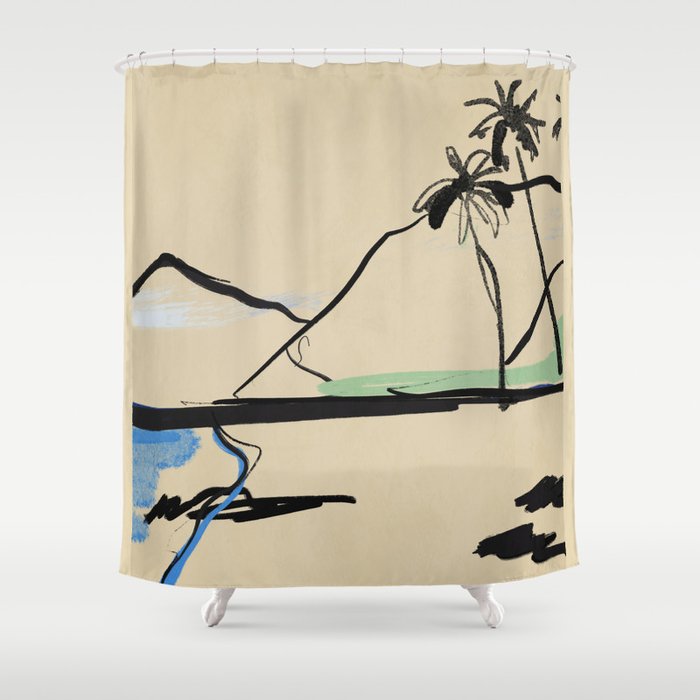 Landscape sketch art 3 Shower Curtain