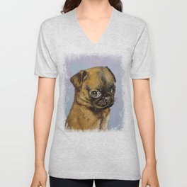 Pug Puppy V Neck T Shirt