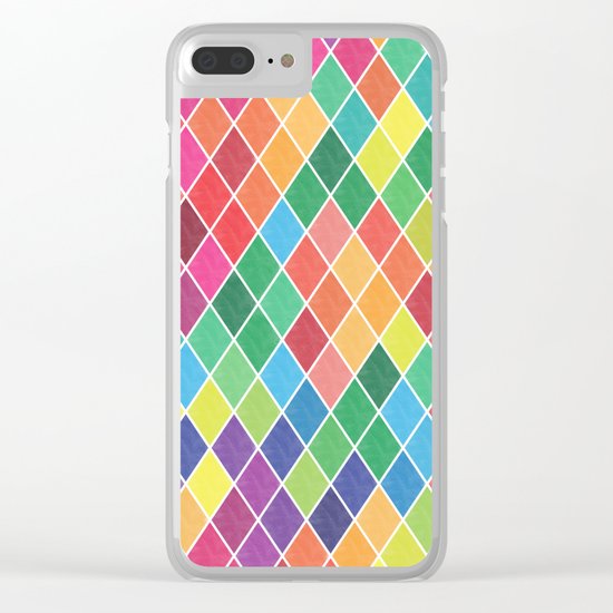 Watercolor Geometric Pattern II Clear iPhone Case