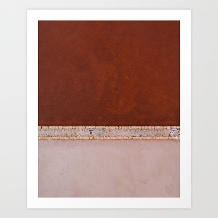 Pink and Red Salt Lake in Italy Art Print