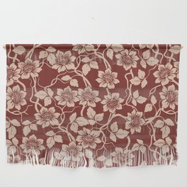 Heritage Floral Pattern  Red and Cipria Wall Hanging