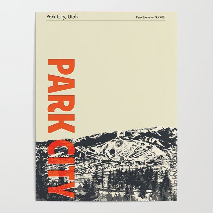 Park City Vintage Modern Poster Poster