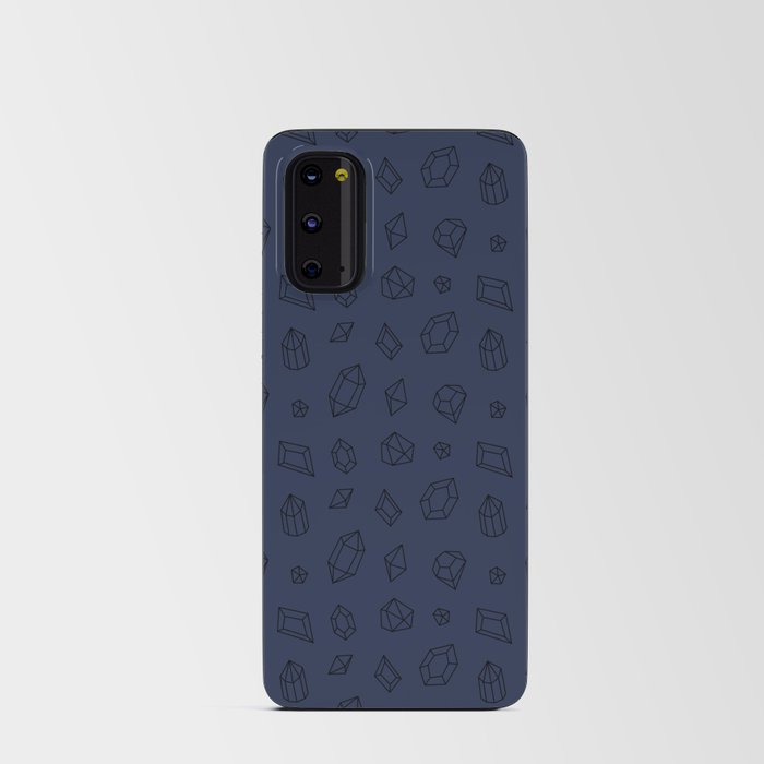 Navy Blue and Black Gems Pattern Android Card Case