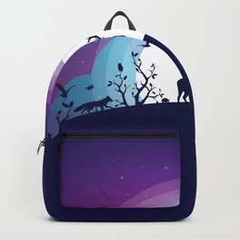 Forest Animals Gathering in the Moonlight Backpack