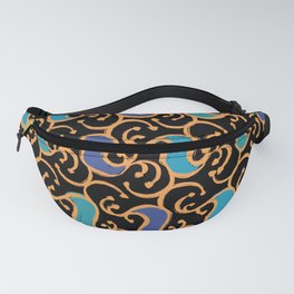 Ornate Abstract - Send Me a Dispatch from Otherworld (black and gold) Fanny Pack