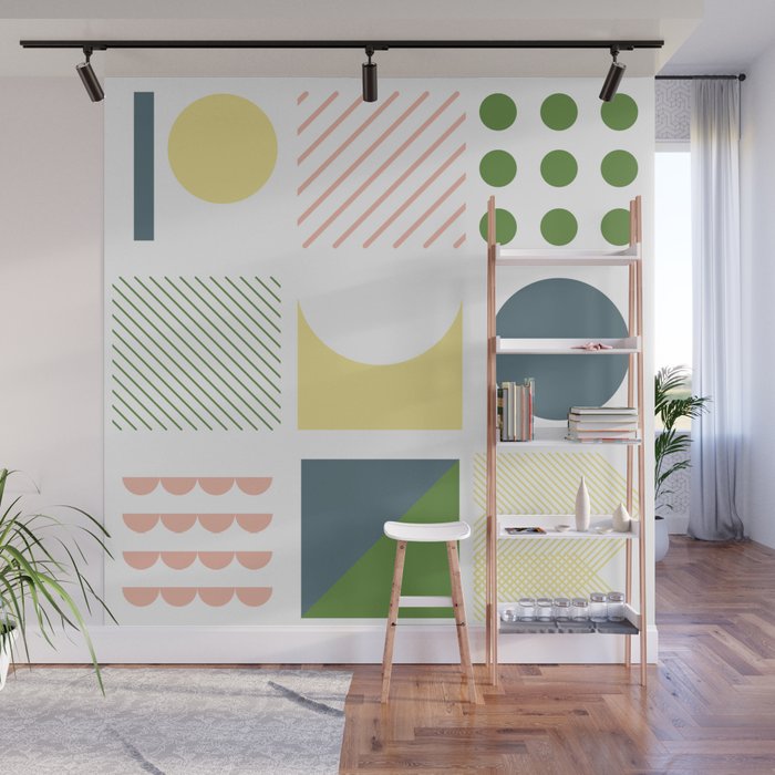 Soft Colors Geometric Shapes Wall Mural By Noaccountingfortaste Society6