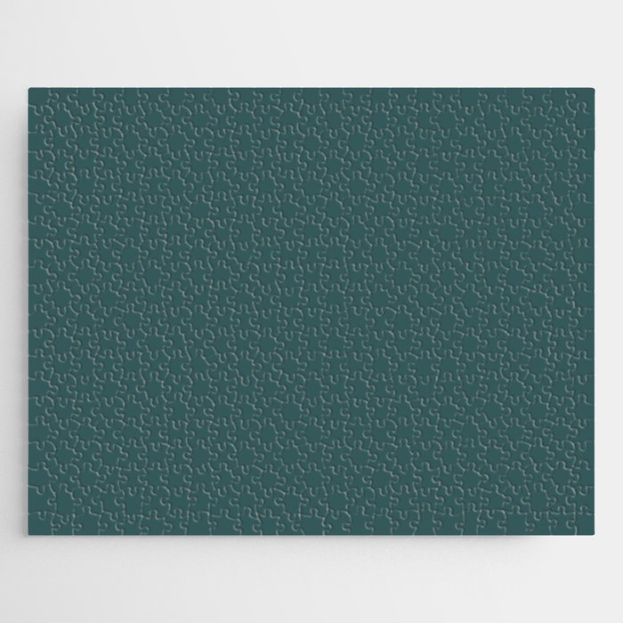 Dark Aqua Gray Solid Color Pantone Jasper 19-5413 TCX Shades of Blue-green Hues Jigsaw Puzzle