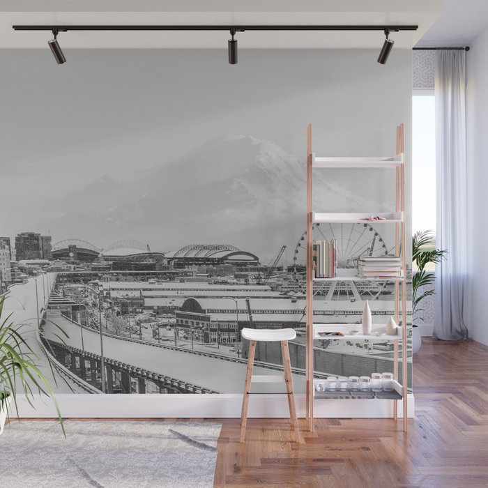 Seattle In White Wall Mural By Richardlawrence Society6