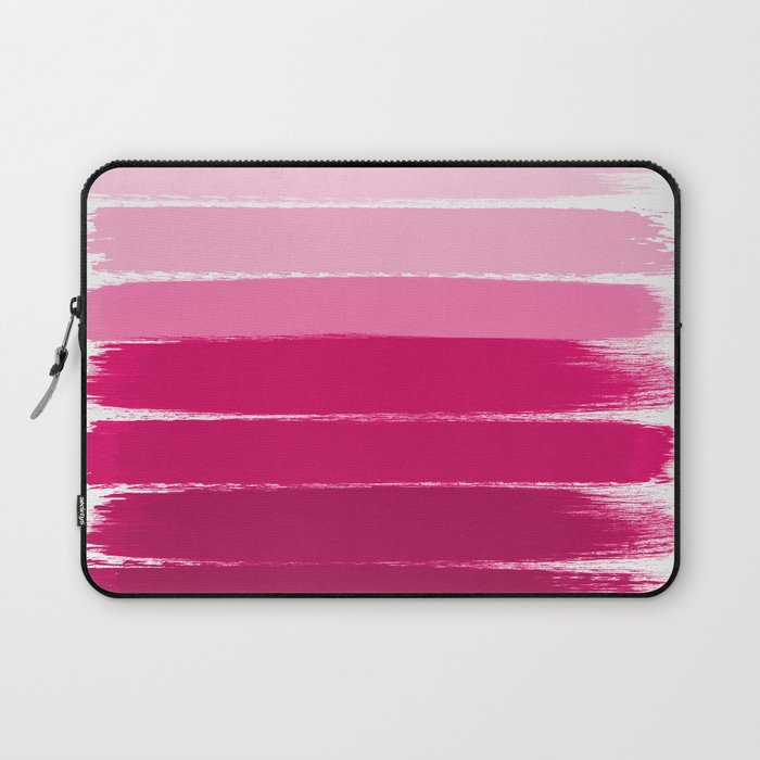 Mola Ombre Painting Bruskstrokes Tonal Gradient Art Pink Pastel To Hot Pink Decor Laptop Sleeve By Charlottewinter Society6