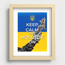 Keep Calm and Molotov On - Ukrainian Flag and Coat Of Arms - 2 Recessed Framed Print