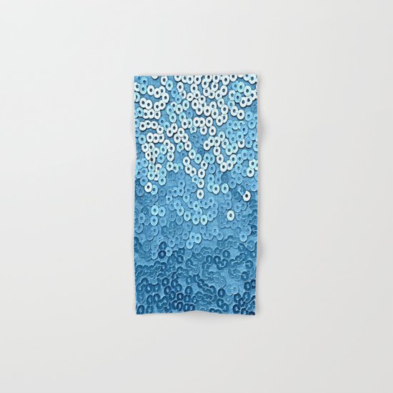 Ocean Blue Sequins Hand & Bath Towel
