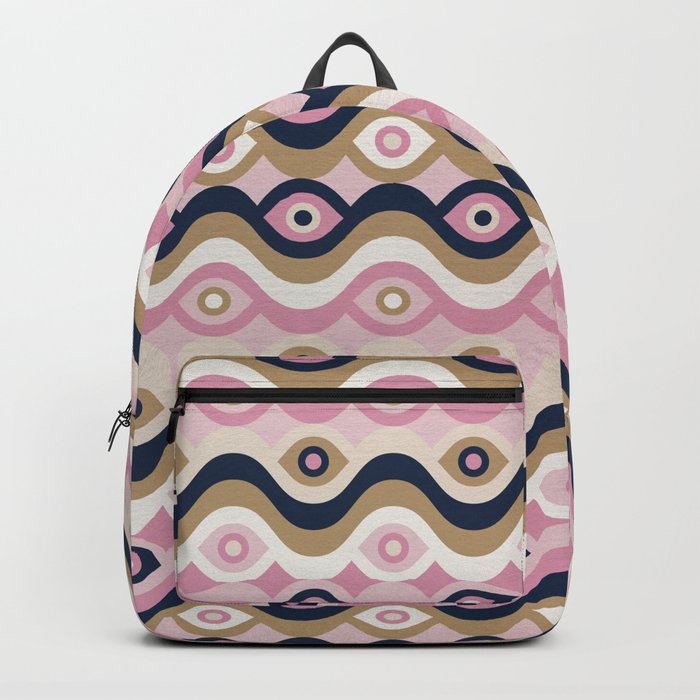 Psychedelic Eye Melt – Blush & Navy Backpack