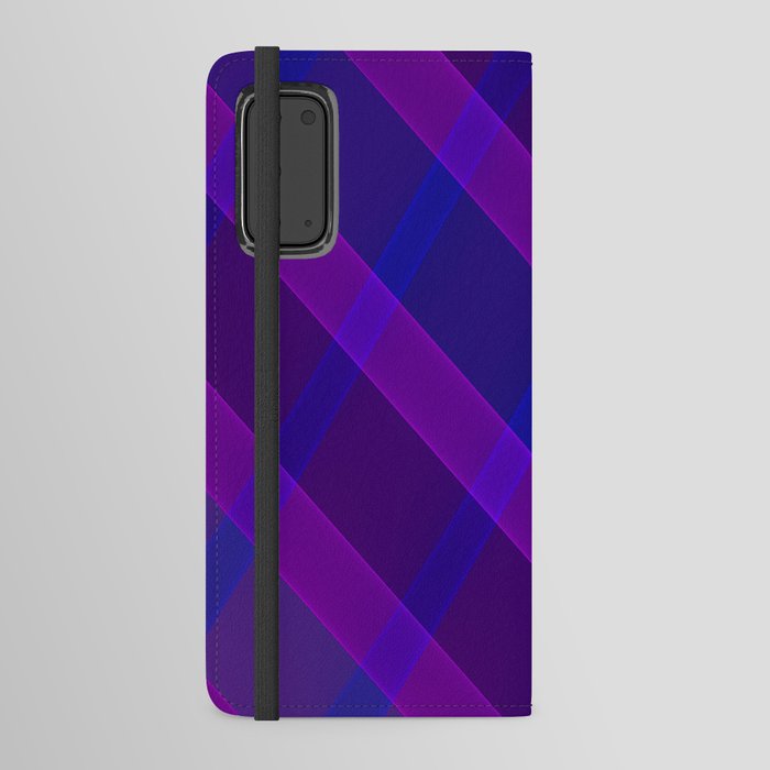 Geometric pattern design in purple and blue shades Android Wallet Case