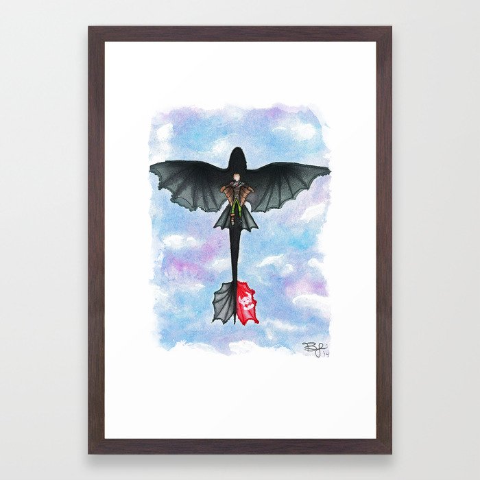 Hiccup And Toothless Flying From How To Train Your Dragon 2 Framed
