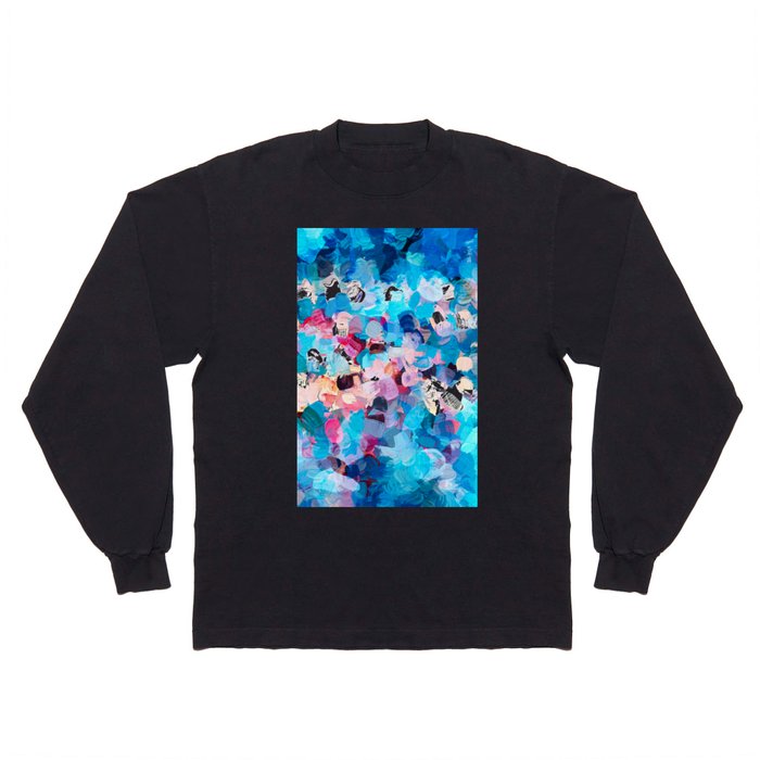 Aftab, Abstract Impressionism Painting, Contemporary Colorful Pop of Color Bohemian Brush Strokes Long Sleeve T Shirt