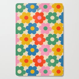 Little Flowers Colorful Floral Pattern in Rainbow Pop Colors 2 Cutting Board