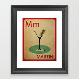 Martini Vintage Style Flashcard Print Framed Art Print