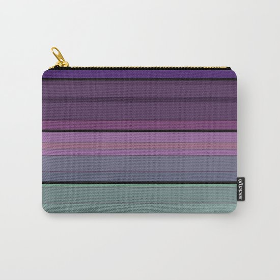 Black blue purple pattern striped . Carry-All Pouch