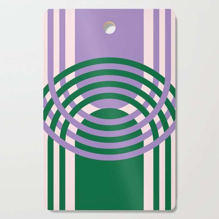 Moody Retro Arches in Purple and Green Cutting Board