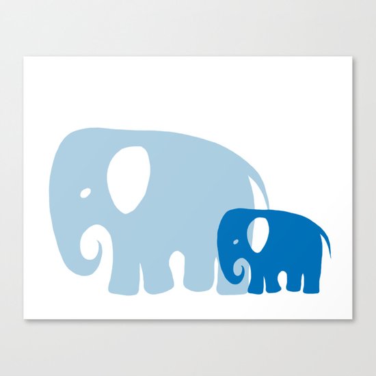 Mommy and child elephant Canvas Print