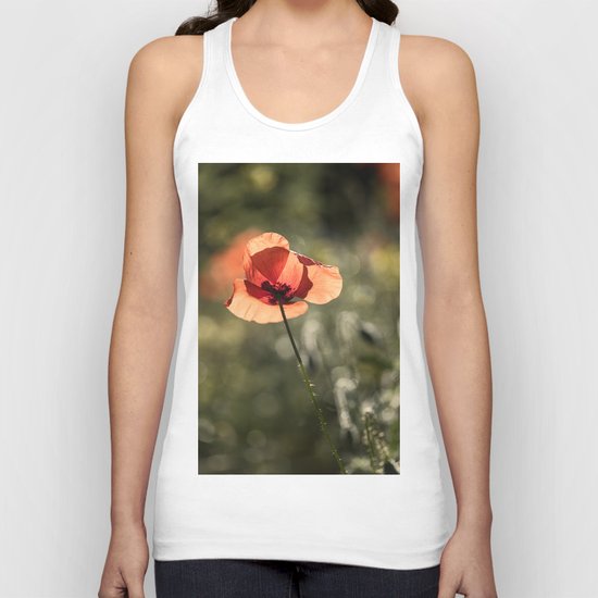 Enlightened Poppies at early backlight Unisex Tank Top