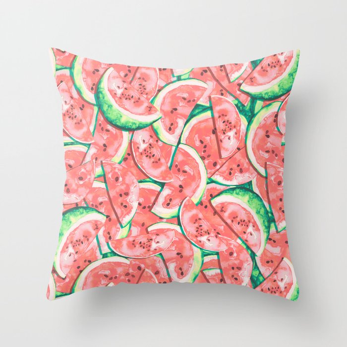 Watermelons Forever | Pastels Throw Pillow
